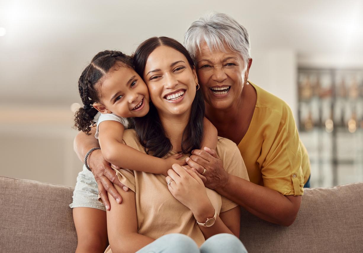 Young women with Grandmother after a move.